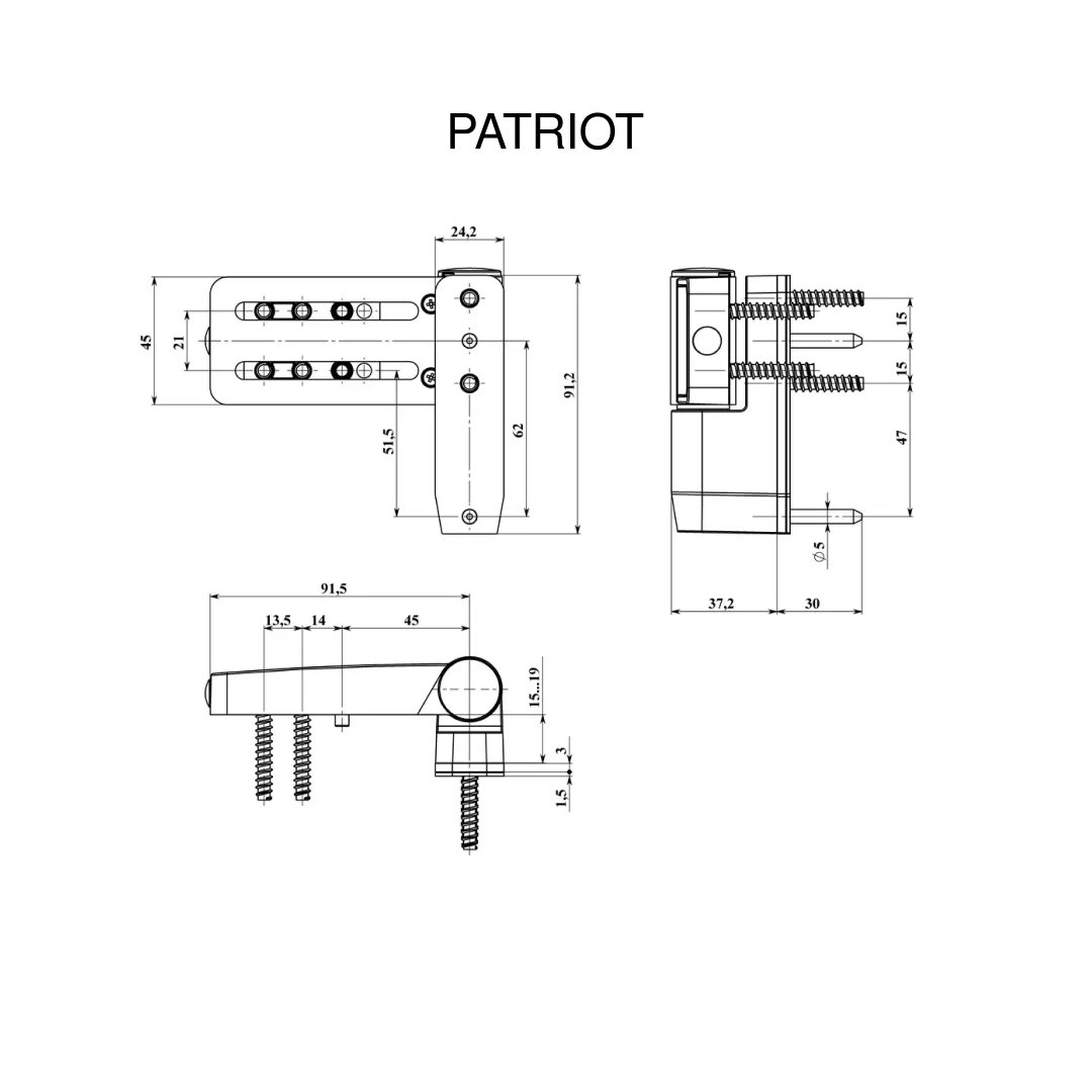 Петля дверна PATRIOT (до 110кг) Біла RAL 9016 (під замовлення)