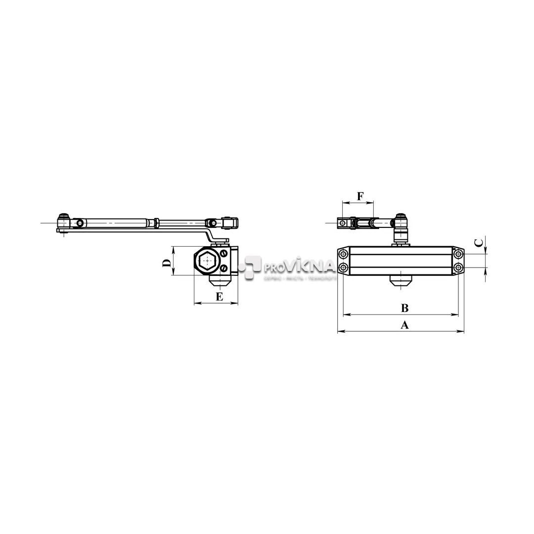 Дотягувач дверний RIKO B3W 1000 (65 кг – 950 мм ) Коричневий RAL 8019
