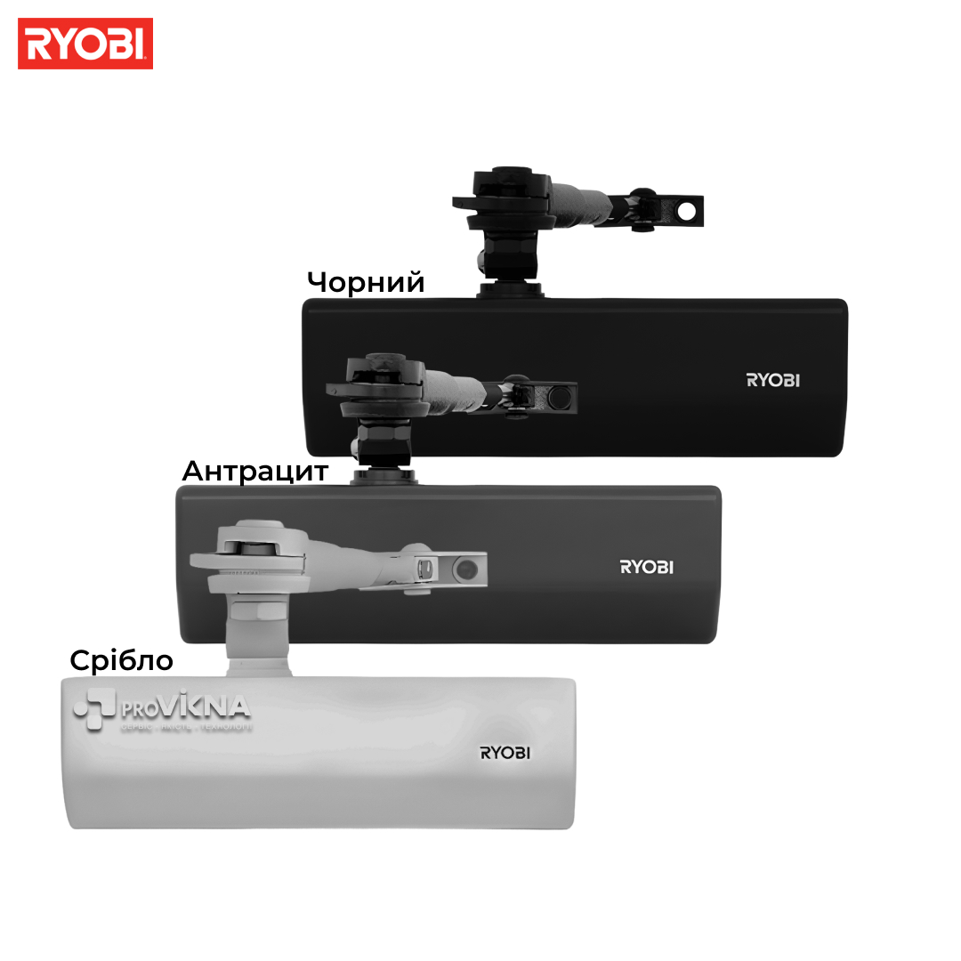 Дотягувач дверний RYOBI 1554 (80кг – 1100мм) з пристроєм фіксації Колір під замовлення