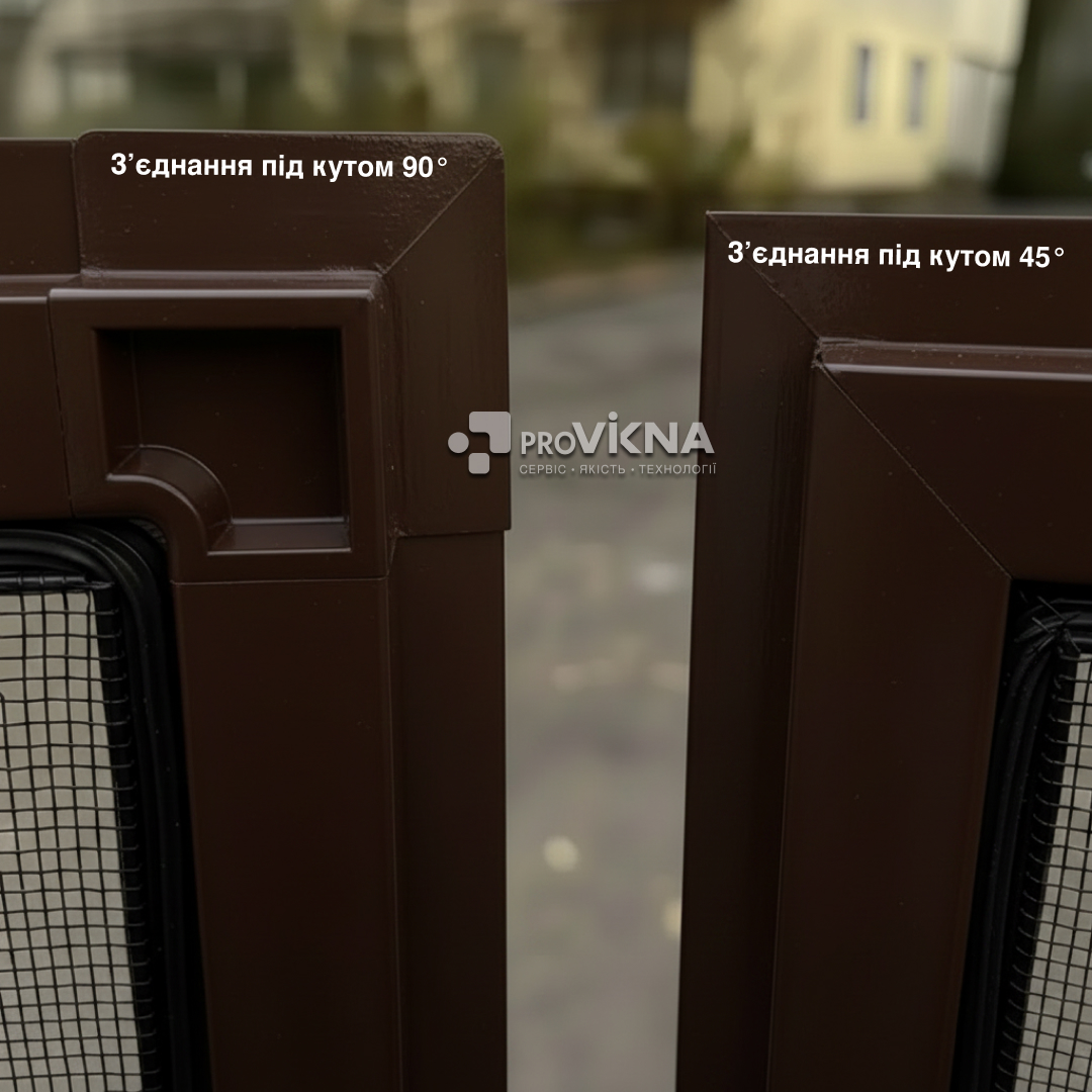 Москітна сітка внутрішня 10х30 конструктор Коричнева прихований кут