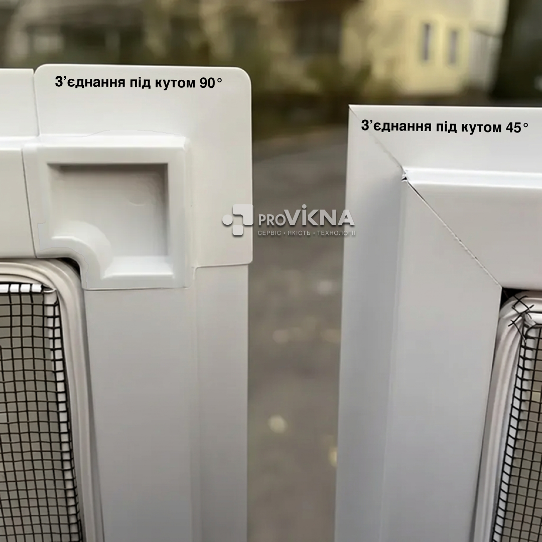 Москітна сітка внутрішня 10х30 конструктор Біла прихований кут